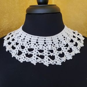 Vintage handmade crocheted lacy collar